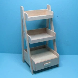 Dollhouse Miniature Unfinished Slanting Shelf Bookcase Unit in Wood T4622 - Picture 1 of 4