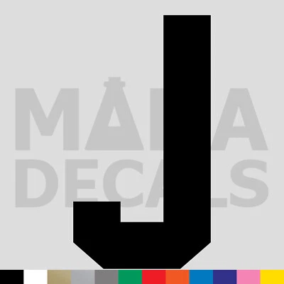 Calcomanía adhesiva troquelada de vinilo con letra J Jersey - alfabeto deportivo atleta universitario Foto 1 de 2