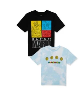 Super Mario Boys Graphic Tees with Short Sleeves, 2-Pack, Size: L(10-12) - Picture 1 of 3