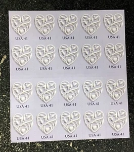 2007USA #4151 41c Love Wedding Hearts Purple - Booklet of 20 Mint *SMALL FLAW* - Picture 1 of 1