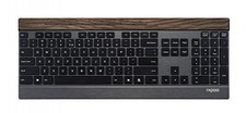 E9260 Multi-mode Wireless Ultra-slim Wooden Keyboard, black