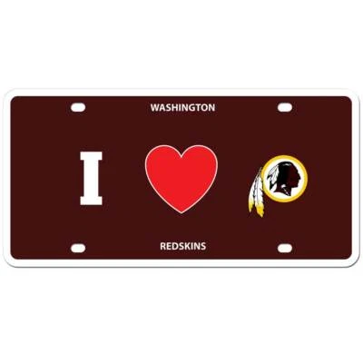 Placa de licencia de estireno de los Washington Redskins NFL fútbol americano me encanta (corazón) logotipo del equipo Foto 1 de 3