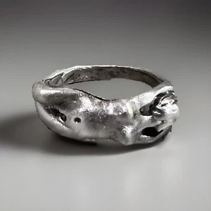 Akt Frau 925 Sterling Silber Ring, Nackte Dame Ring, Größe 4,75, 2,8 Gramm Vintage - Bild 1 von 6