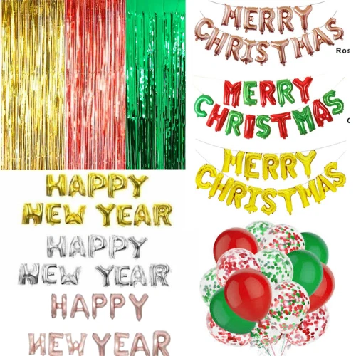 16" MERRY CHRISTMAS & HAPPY NEW YEAR 2023 FOIL BALLOON PARTY DECORATION BALLOONS - Image 1 of 1