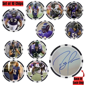 Ray Lewis SIGNED Poker Chip Set (10) - Top 100 NFL Football Player - Picture 1 of 2
