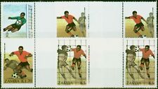 Zambia 1986 World Cup Set of 4 SG460-463 in Very Fine MNH Gutter Pairs