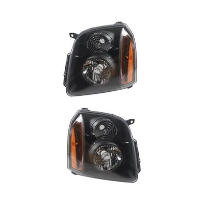 Black Front Headlights Fit For GMC Yukon XL 1500 2500 2007-2014 Left Right - Imagem 1 de 4