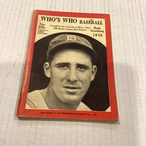 Foto copertina baseball 1936 Who's Who Hank Greenburg Tigers - Foto 1 di 5