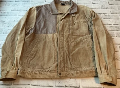 复古 Izod Club 夹克大号棕色灯芯绒麂皮绒肩部狩猎 — 第 1/4 张图片