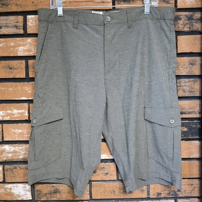 BKE Hybrid Standard Fit Olive Flat Front Casual Bermuda Shorts Men’s 34W 23L Foto 1 de 4