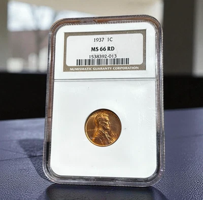1937 1C Lincoln Wheat Cent NGC MS66 RD, 11/14/25, FREE SHIPPING - Image 1 of 2