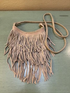 Vintage Y2K American Eagle Outfitters Tassel Suede Boho Mini Crossbody Bag Brown - Picture 1 of 6