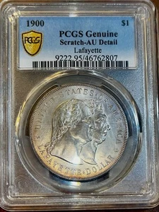 1900 $1 Lafayette Commemorative Silver Dollar NGC AU Details - Picture 1 of 2