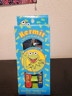 Детские столовые приборы Kermit The Frog вилка и ложка куклы Muppet Baby - Изображение 1 из 4