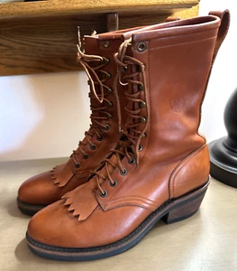 Botas de Trabajo ARIAT 11 Ojos Cuero Marrón Kiltie Packer 7 D EU 39 México 38386 Usadas en Excelente Condición - Imagen 1 de 8