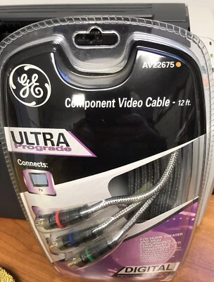 GE Ultra Prograde  Component Video Cable 12 Foot (3.6m)also work as Composite - Image 1 of 2