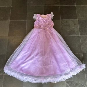 Flower Girl Lace Maxi Bridesmaid Dress Princess Birthday Wedding Party - Picture 1 of 23