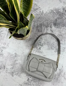 VINTAGE VIVIENNE WESTWOOD X ANGLOMANIA GREY LEATHER LUXURY RIBBON SHOULDER BAG - Picture 1 of 14