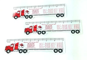 Vintage Plastic Beaver Express Service Semi Truck Advertising Ruler  (ONE Ruler) - Picture 1 of 6