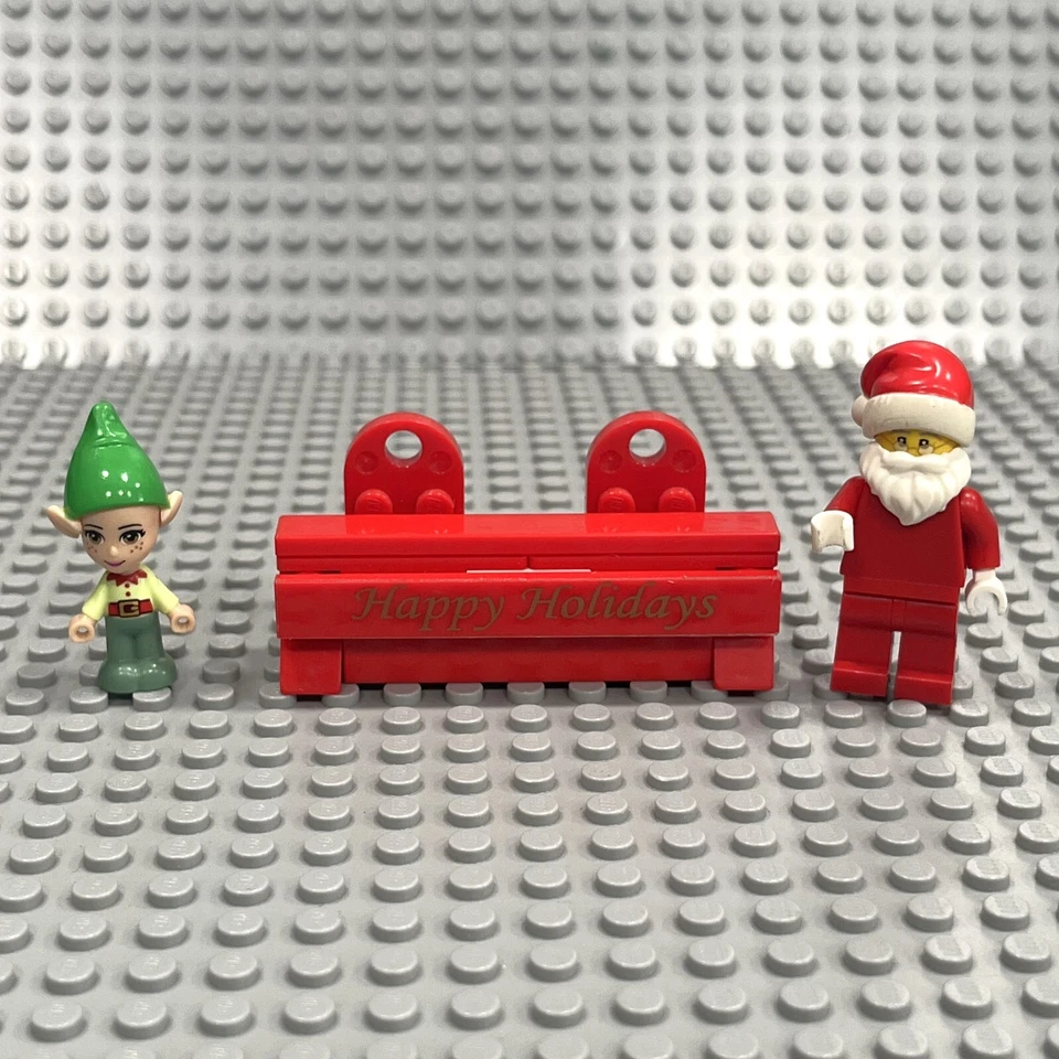 LEGO Minifigure Santa Claus + Elf + Happy  Holiday Magnet : All included - Image 1 of 4