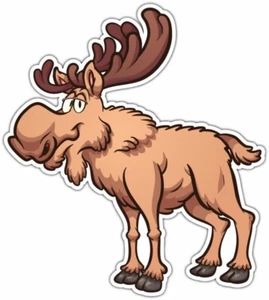 Moose Racks Hunting Hunter Antlers Elk Car Bumper Vinyl Sticker Decal 4.6" - Bild 1 von 1