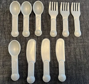 Little Tikes Gray Plastic Flatware  4" Spoon Knife Fork 10 Replacements Parts - Picture 1 of 6
