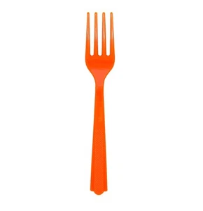 FORKS Orange Cutlery Plastic Halloween Birthday Party 18 Ct #30305 - Picture 1 of 3
