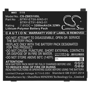Batterie 3200mAh BTRY-ET5X-8IN3-01 BTRY-ET51-8IN3-01 Pour Zebra ET51 ET56 - Photo 1 sur 3