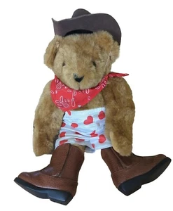 Vermont Teddy Bear cowboy western with hat boots authentic made in Vermont USA - Picture 1 of 7