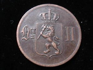1896 Norway Oscar II 5 Ore Coin High Grade Good Details - Picture 1 of 2