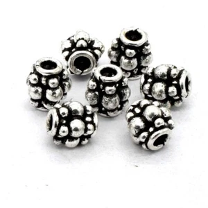 50 PCS 6MM BALI SPACER BEAD ANTIQUE STERLING SILVER PLATED 45 - Picture 1 of 5