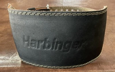 Harbinger 6" Talla L Acolchado Cuero Acero Doble Hebilla Pin Cinturón de Levantamiento de Pesas Foto 1 de 4