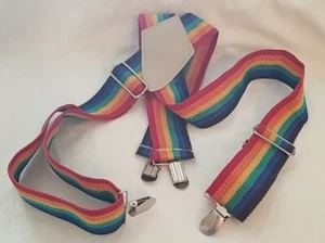 Kids Suspenders Mork Rainbow Youth Size Halloween Costume or Clothing Accessory - Picture 1 of 6