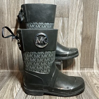 Botas negras de lluvia Michael Kors Sofia-T talla 1 niñas JXL-09,H-Q Foto 1 de 4