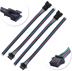 2 Paar JST SM 4 Pin Stecker Buchse mit Kabel 150mm LED Licht Streifen 15 cm - Afbeelding 1 van 5