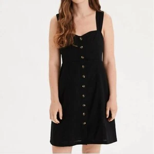 American Eagle Knopf Leinenmischung vorne Minikleid Medium Neu mit Etikett - Bild 1 von 6