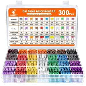 300Pcs Car Fuse Assortment Kit, 160 Mini Blade Fuses Automotive + 90 Standard - Picture 1 of 11