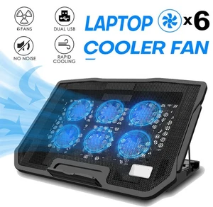 Laptop Cooling Pad with 6 Quiet Fans Cooler Stand Dual USB Ports for 15" Laptop - Afbeelding 1 van 9