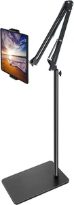 Tablet Floor Stand with Double Weight Base, Overhead Bed Phone Mount Height Adju - Afbeelding 1 van 11