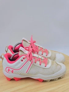 UNDER ARMOUR GLYDE RM JR. GIRLS’ BASEBALL Softball CLEATS 3024331-101 SZ 5Y - Picture 1 of 9