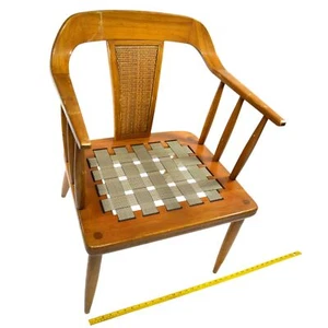 Vintage MID-CENTURY TOMLINSON "SOPHISTICATE" ARM CHAIR Walnut CURVED BACK Modern - Picture 1 of 12