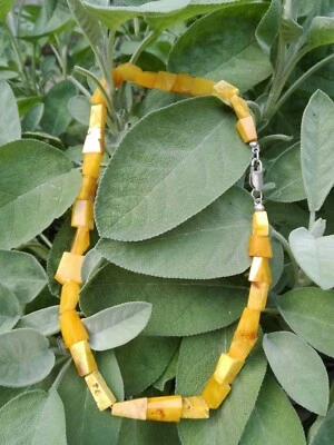 Collana girocollo in pietre di Ambra Gialla con fermaglio in Argento 925 - Immagine 1 di 4