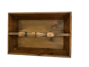 Primitive Holz Besteck Utensil Messer Werkzeug Caddy Tragetasche Zimmermann Box/Tablett - Bild 1 von 9