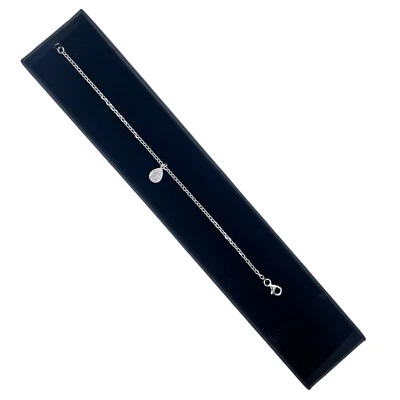 bracciale in argento anallergico 925 con pendente a goccia regalo donna - Immagine 1 di 3