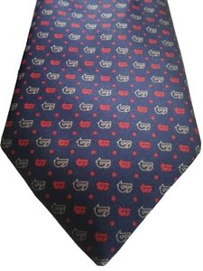 Vinuchi Tie Navy Red Pattern - Picture 1 of 5