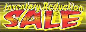 3'x8' INVENTORY REDUCTION SALE BANNER Sign LARGE Liquidation Clearance Auto Deal - Picture 1 of 3