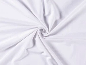 *Clearance* 100% Knitted Jersey Cotton Stretch Interlock Fabric 58" OPTIC WHITE - Picture 1 of 1