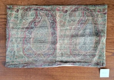 Pottery Barn Pillow Cover Charlene Paisley Lumbar 16 X 26 Linen Blend NEW - Image 1 of 4