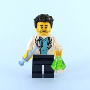 Lego Doctor Minifigure with Medical Syringe & Test Beaker - Picture 1 of 4