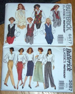 Butterick 6417 sz 18-22 & 3087 L-XL Fast & Easy Vest Pants Skirts Pattern UNCUT - Picture 1 of 5
